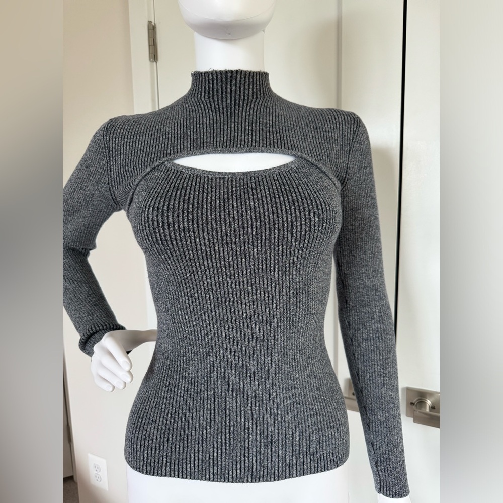 Acler Ribbed keyhole Grey Sweater size S